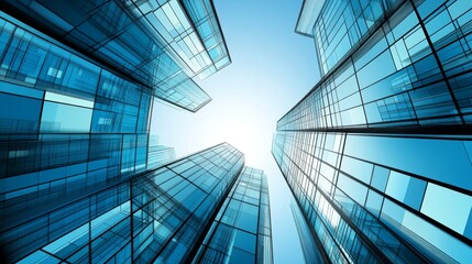 Obraz premium Modern Cityscape: Architectural Marvel in Blue Hues
