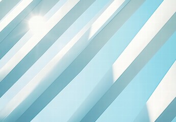 Obraz premium A blue and white striped background with a sun shining through the window