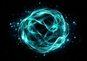 Obraz premium A blue glowing orb with a black background