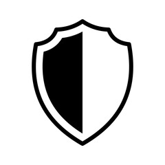 Shield icon in vintage style. Protect shield security.