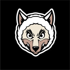 wolves cloth sheep skin logo vector conc...