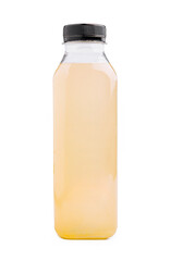Clear liquid in a plastic bottle showcasing natural light and minimalistic design
