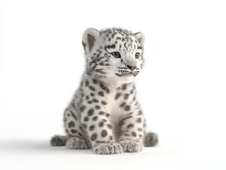 Adorable snow leopard cub playfully poses indoors cute photography cozy environment close-up perspective