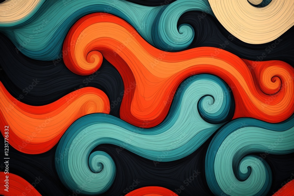Aufkleber Colorful abstract swirls create a vibrant and dynamic composition suitable for artistic expression and design inspiration