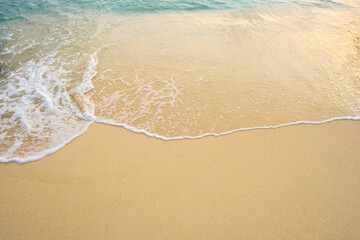 Title	
Nature of the beach and sea Summer with sunshine, sandy beaches, clear blue waters sparkling against the blue sky. On an island with good ecology and environment Background for summer vacation