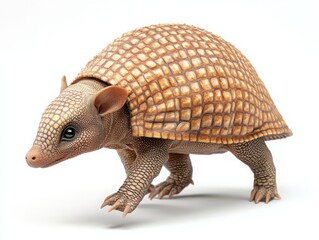 Obraz premium Baby armadillo walking in nature close-up photography wildlife natural habitat curious perspective