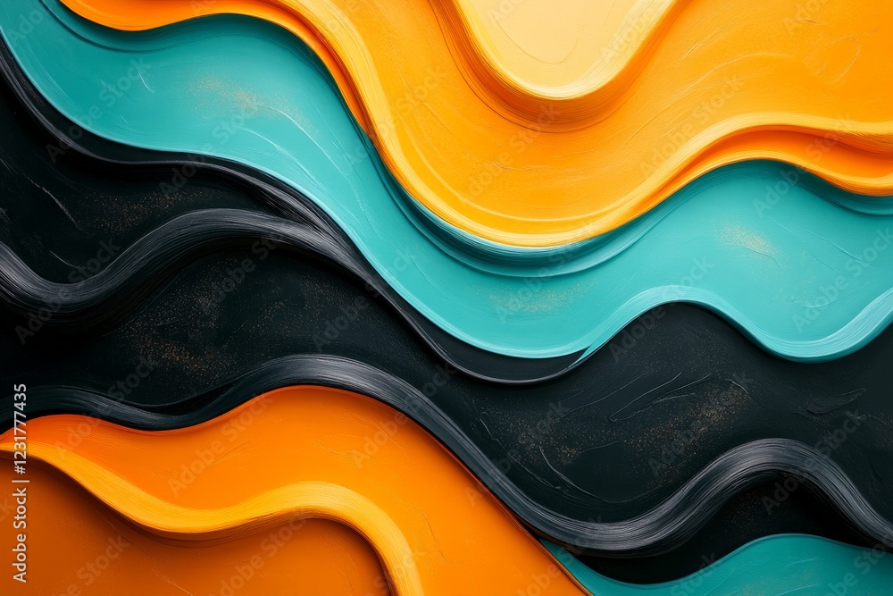 Aufkleber colorful abstract waves in vibrant hues create an artistic texture for modern design