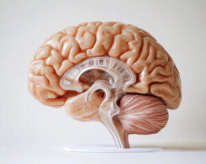Anatomical brain model showcasing intricate details and structure
