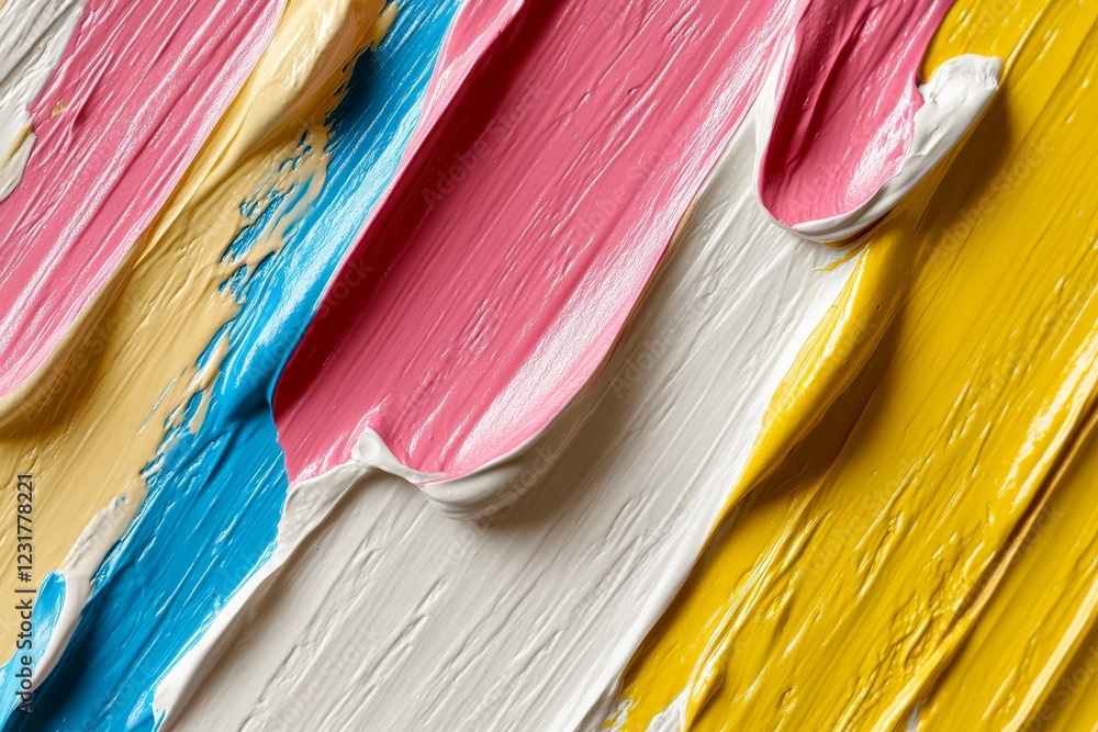 Aufkleber Colorful abstract paint texture with vibrant strokes in various shades creating a dynamic visual experience