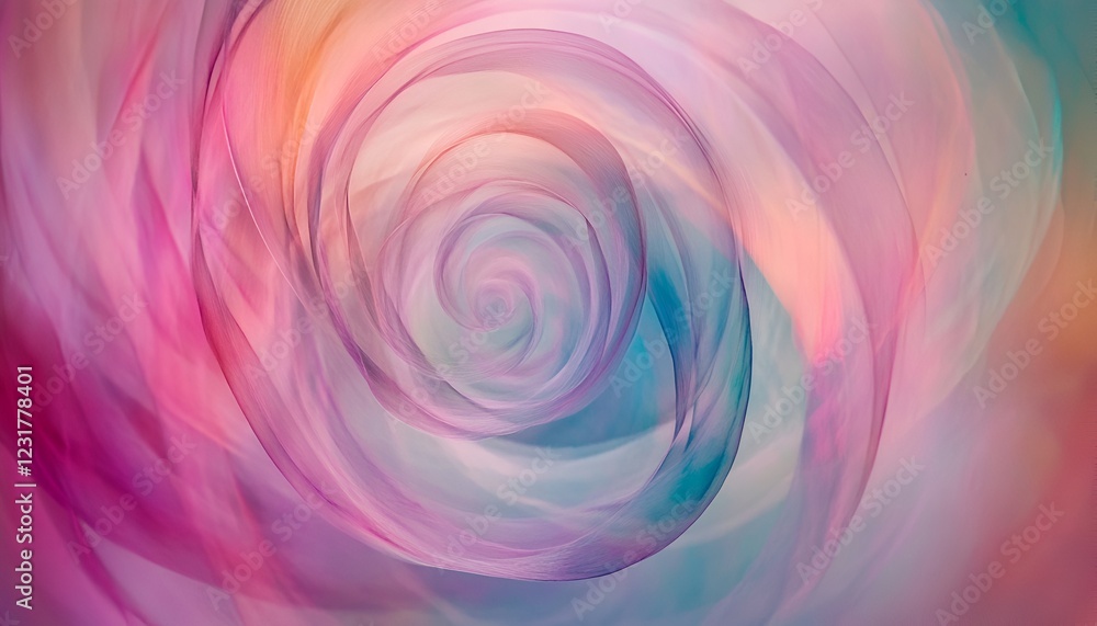 Sticker abstract pastel swirls creating a whimsical and dreamlike visual with soft blurred edges