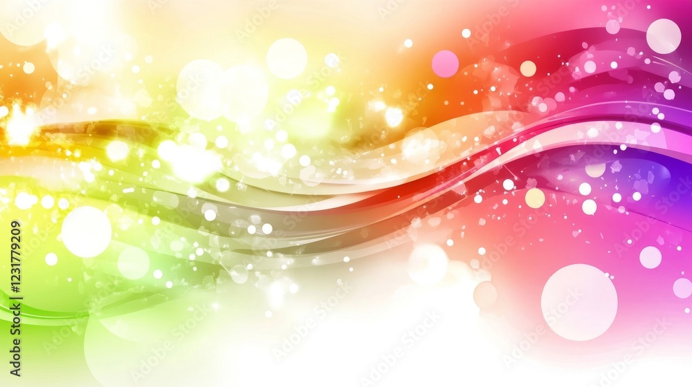 Poster abstract colorful waves background with sparkling lights