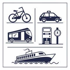 Naklejka premium set of transport icons