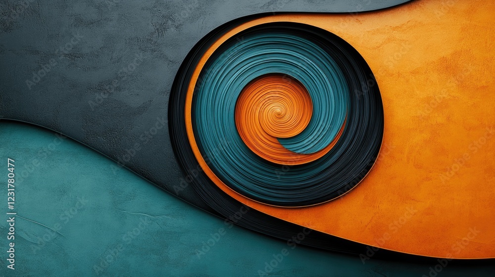 Wall mural an abstract whirlwind of spiraling lines mimicking the invisible force of the wind. airy energy, dyn