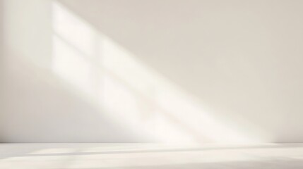 Sunlight Illuminates a Minimalist White Room