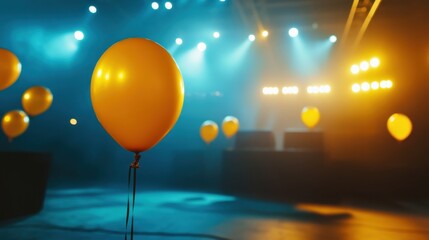 Obraz premium Balloon decoration in vibrant concert venue atmosphere