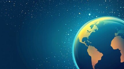 Fototapeta premium Stunning Celestial View: Earth's Orb in a Cosmic Dance