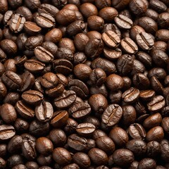 Fototapeta premium pile of coffee beans isolated on white or transparent png