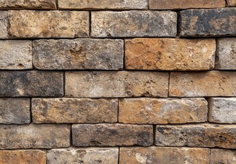 Obraz premium A brick wall with a brown and tan color