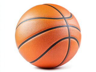 Fototapeta premium A basketball is shown in a close up on a white background