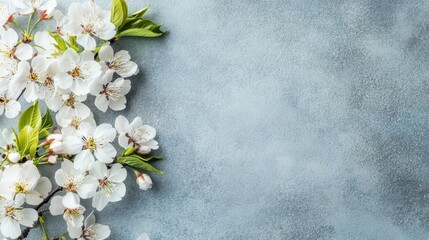 Elegant Cherry Blossom Arrangement Soft Blue Background