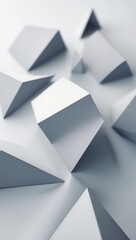 Fototapeta premium Minimalist White Geometric Shapes in Calm Atmosphere