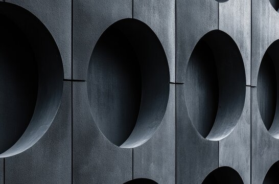 A wall with a series of black circles - Powered by Adobe