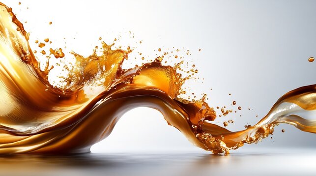 Golden Liquid Splash: Abstract Art Photography