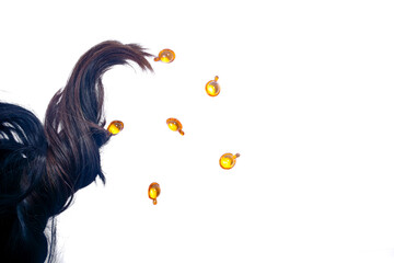 Damaged and colored hair vitamin serum supplement capsule oil orange for healthy hair treatment