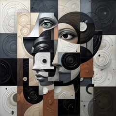 abstract painting in black and white 