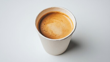 Fototapeta premium Brown Paper Coffee Cup with Black Coffee on White Background