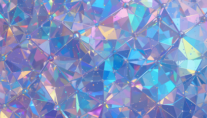 Abstract iridescent geometric pattern with vibrant colors