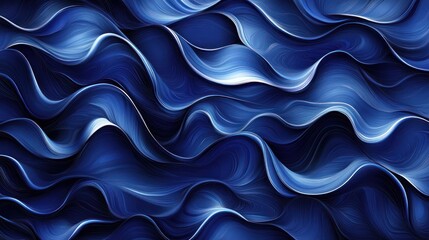 Obraz premium Abstract blue waves flow, digital art, background texture, website design