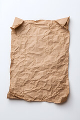 Fototapeta premium Old worn paper sheet, isolated on white background