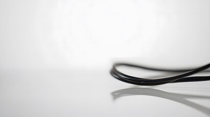 Naklejka premium Close up of charging cable being stretched, illustrating the tension and strain of modern connectivity and the reliance on technology in daily life