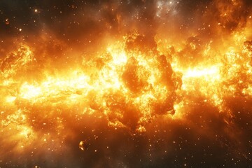 Fototapeta premium Stunning view of cosmic explosion illuminating the darkness of space in vibrant colors