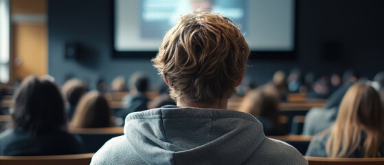 Audience participation in educational seminar with focus on speaker presentation, classroom dynamics and learning experience in modern university setting.