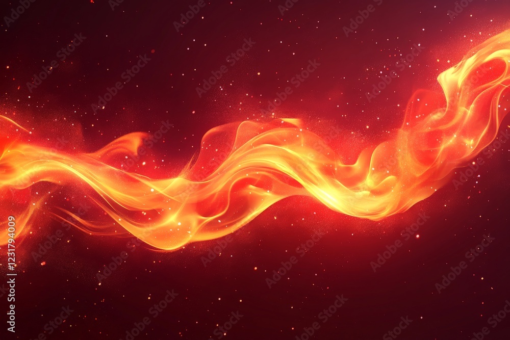 Aufkleber vibrant flames dance against a cosmic backdrop, creating a mesmerizing visual of heat and light in a