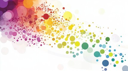 Abstract Rainbow Burst of Colorful Bubbles and Circles