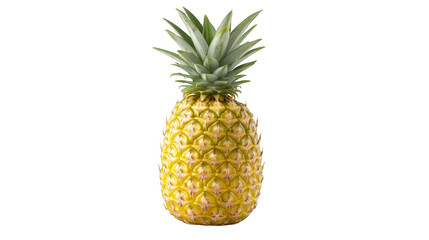 Fototapeta premium Ripe pineapple on vibrant green and yellow tropical background, fresh, juicy, delicious
