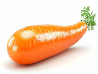 Fresh orange carrot, isolated, white background, healthy food