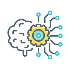 Machine Learning Icon Vector Illustration Artificial Intelligence Digital Innovation