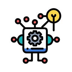 Machine Learning Icon Vector Illustration AI Algorithms Data Science Technology