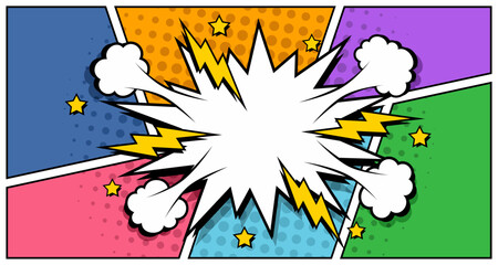 Comic blank text speech bubbles in pop art style vector illustration