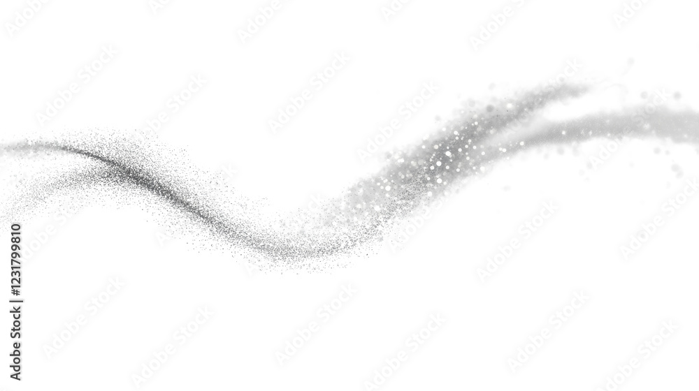 Poster a stylized abstract image depicting a silver glitter wave against a black background suggesting move