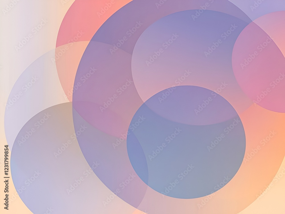 Poster soft pastel circular gradients overlapping in a harmonious abstract design with a modern vibe