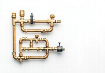 Fototapeta premium A pipe is bent into the shape of the letter E