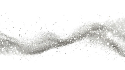 Obraz premium A stylized image depicting a silver glitter wave with white splatter against a black background.