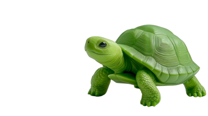 Majestic green turtle with a white shell glides through crystalclear ocean waters