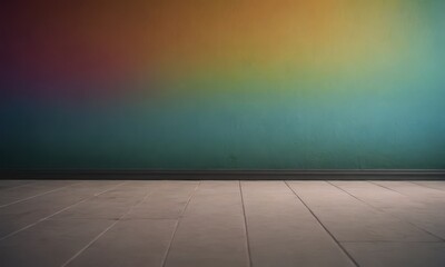 Fototapeta premium Cement wall and floor for copy space, vibrant, Colorful gradient splash