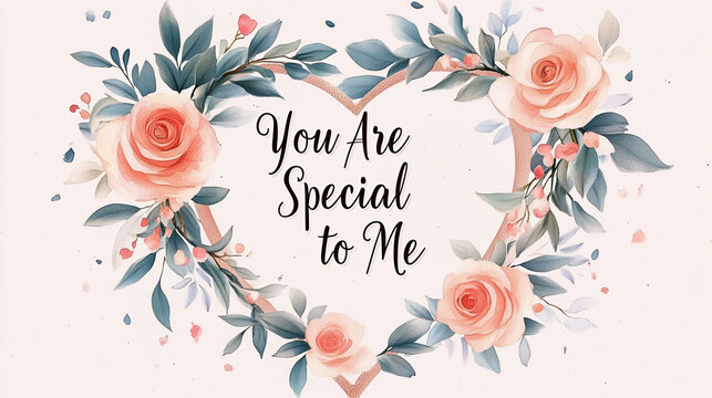 Funny Valentine's card illustration with floral design and playful pun message "You Are Special to Me"